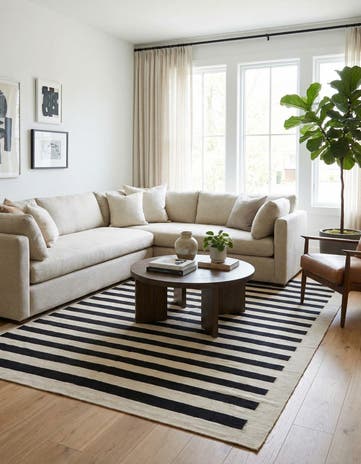 6' 8 x 9' 5 Hand Woven Kilim Modern Wool Rug