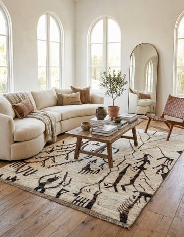6' 7 x 9' 4 Hand Knotted Moroccan Wool Rug