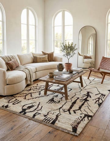 6' 7 x 9' 4 Hand Knotted Moroccan Wool Rug