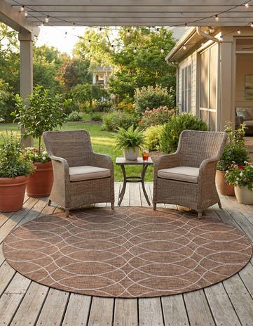 10' x 10' Easy-Clean Lattice Indoor / Outdoor Round Rug