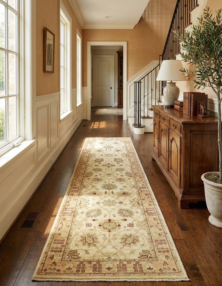 Detail image of 2' 7 x 9' 6  Hand Knotted Peshawar Ziegler Runner Rug