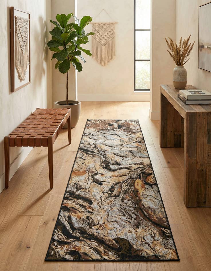 Detail image of 2' 7 x 10'  Washable Modern Indoor / Outdoor Runner Rug