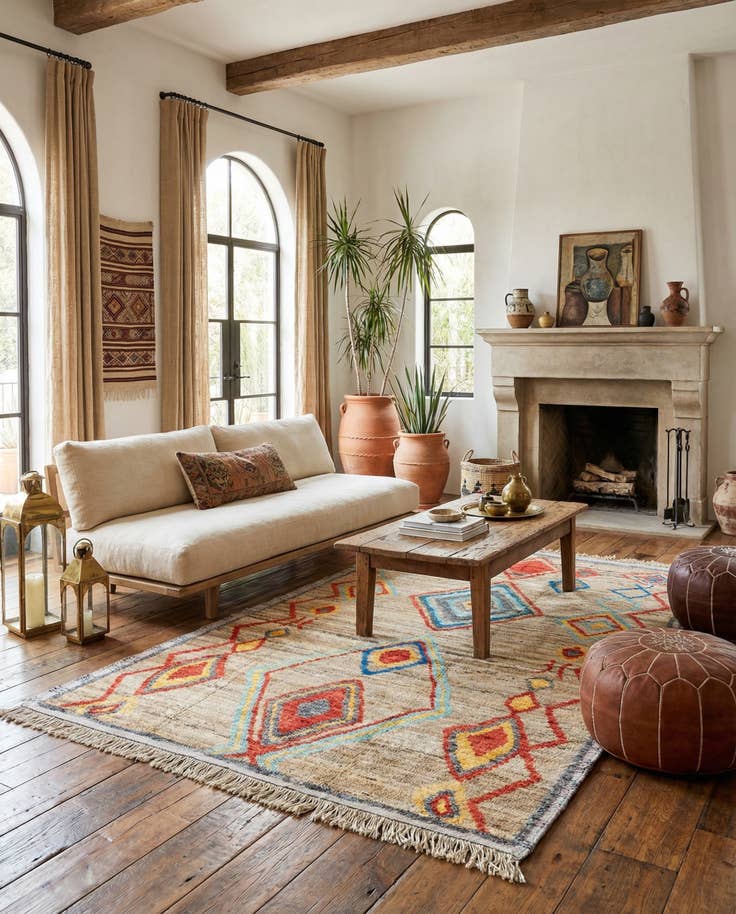 Detail image of 6' x 9' 5 Hand Knotted Moroccan Wool Rug