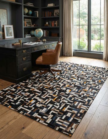 5' 1 x 8' 1 Cowhide - Patchwork Rug