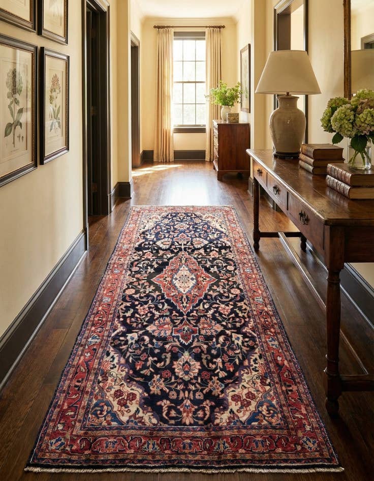 Detail image of 4' 8 x 10' 7 Hand Knotted Mahal Persian Wool Runner Rug