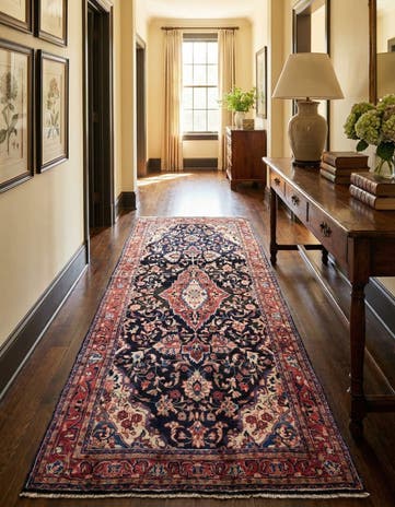 4' 8 x 10' 7 Hand Knotted Mahal Persian Wool Runner Rug