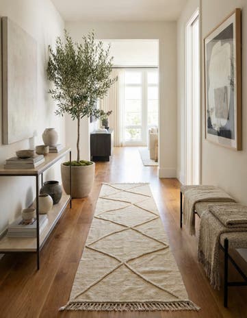 3' 4 x 9' 10 Hand Woven Kilim Modern Wool Runner Rug