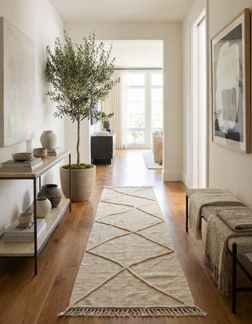 3' 4 x 9' 10 Hand Woven Kilim Modern Wool Runner Rug