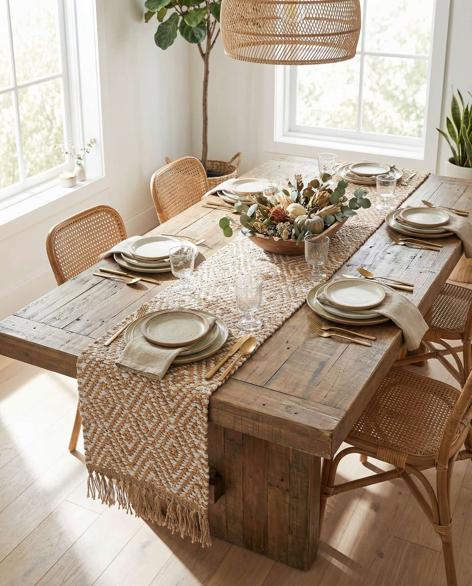 1' 2 x 8' Hand Woven Braided Jute Table Runner Rug