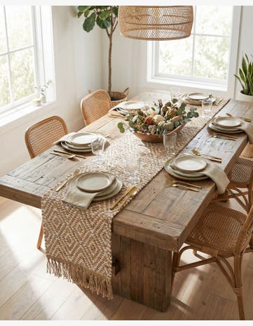 1' 2 x 8' Hand Woven Braided Jute Table Runner Rug