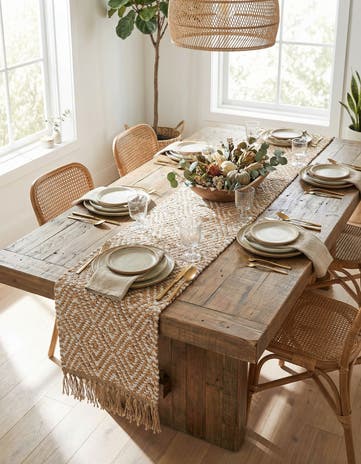 1' 2 x 8' Hand Woven Braided Jute Table Runner Rug