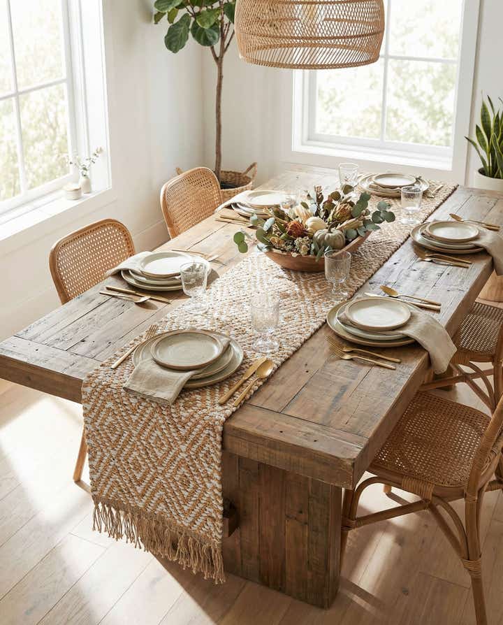 1' 2 x 8' Hand Woven Braided Jute Table Runner Rug