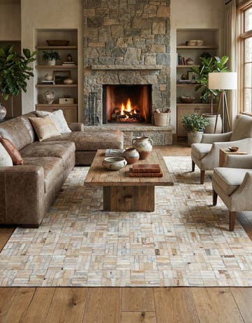 5' x 7' 10 Cowhide - Patchwork Rug