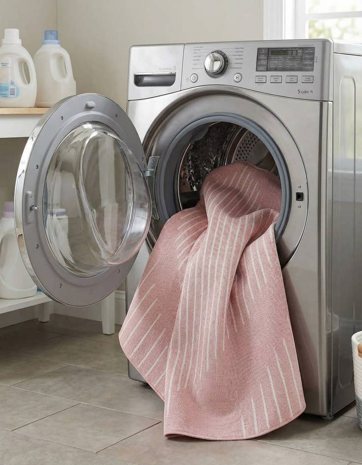 Detail image of 6' x 6'  Washable Modern Indoor / Outdoor Round Rug