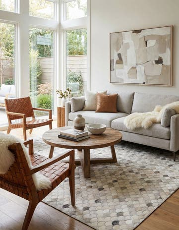 5' x 8' Cowhide Leather Rug