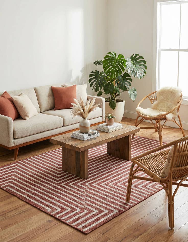 Detail image of 4' x 6'  Washable Modern Indoor / Outdoor Rug