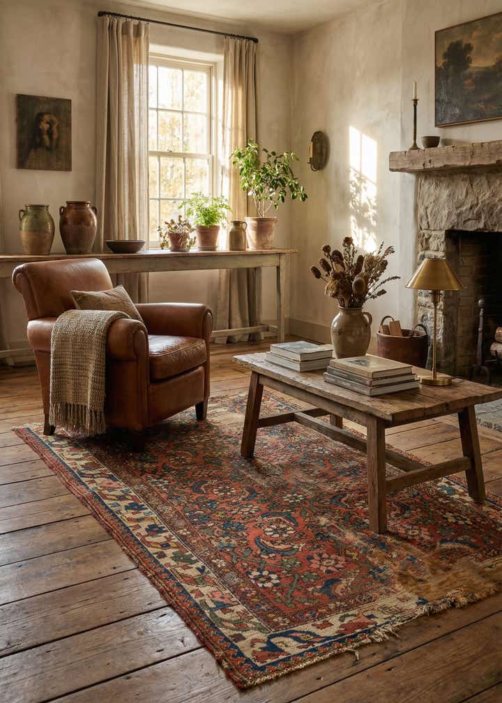 3' 8 x 5' 4 Hand Knotted Malayer Persian Wool Rug