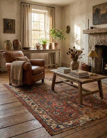 3' 8 x 5' 4 Hand Knotted Malayer Persian Wool Rug