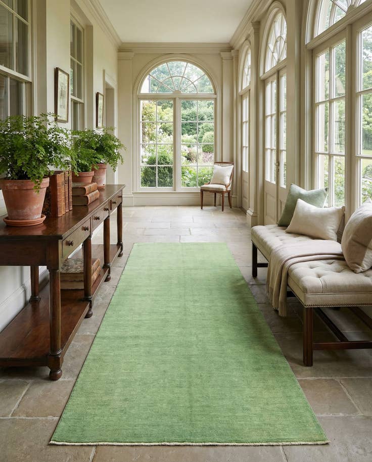Detail image of 4' 10 x 9' 10 Hand Knotted Over-Dyed Ziegler Runner Rug