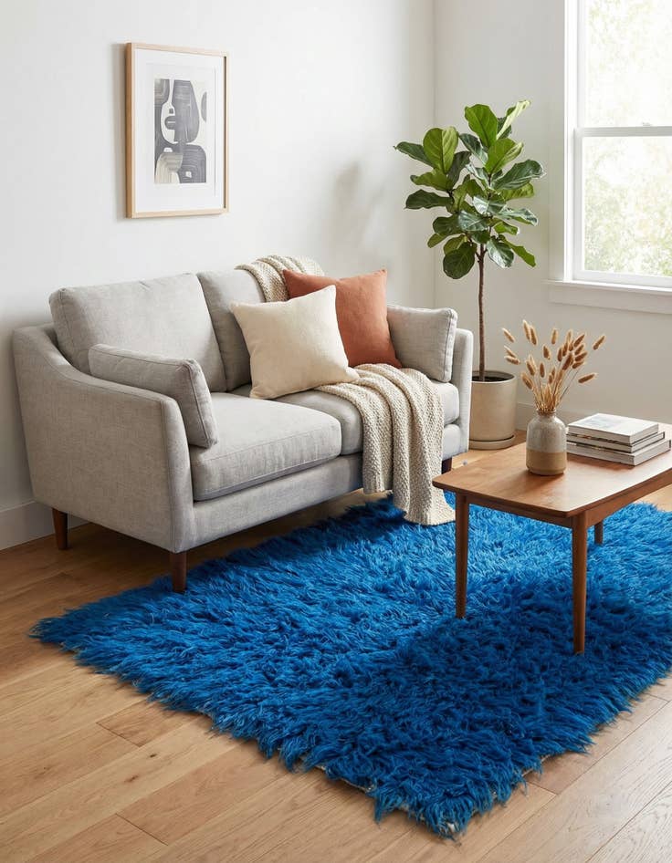 Detail image of  3' 4 x 4' 7  Hand Knotted Moroccan Wool Rug