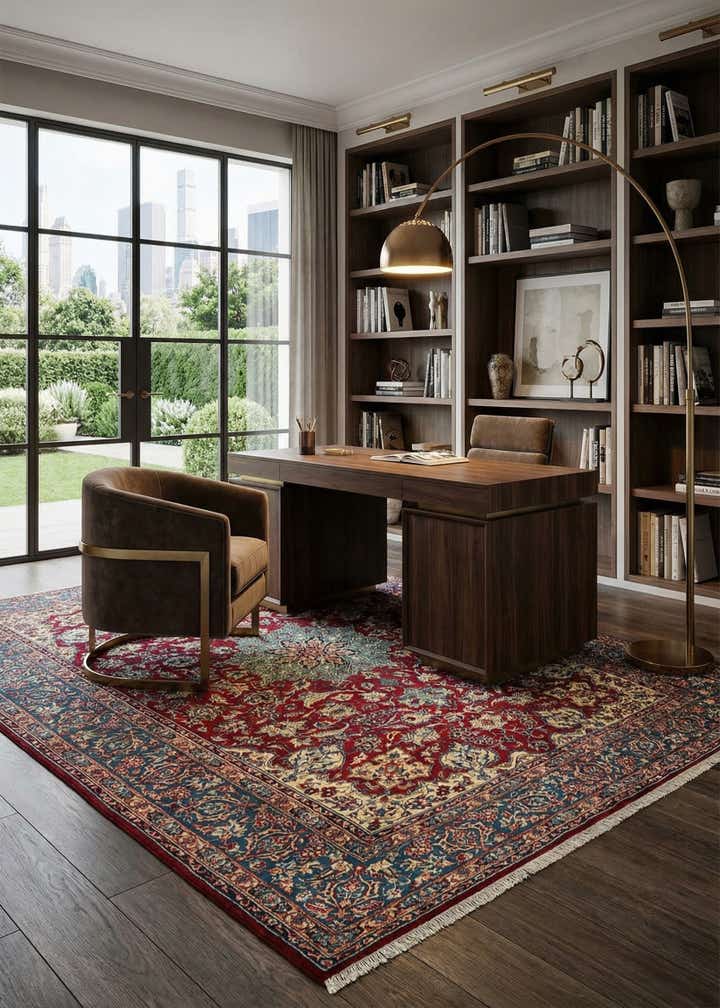 6' 7 x 9' 7 Kashan Wool Rug
