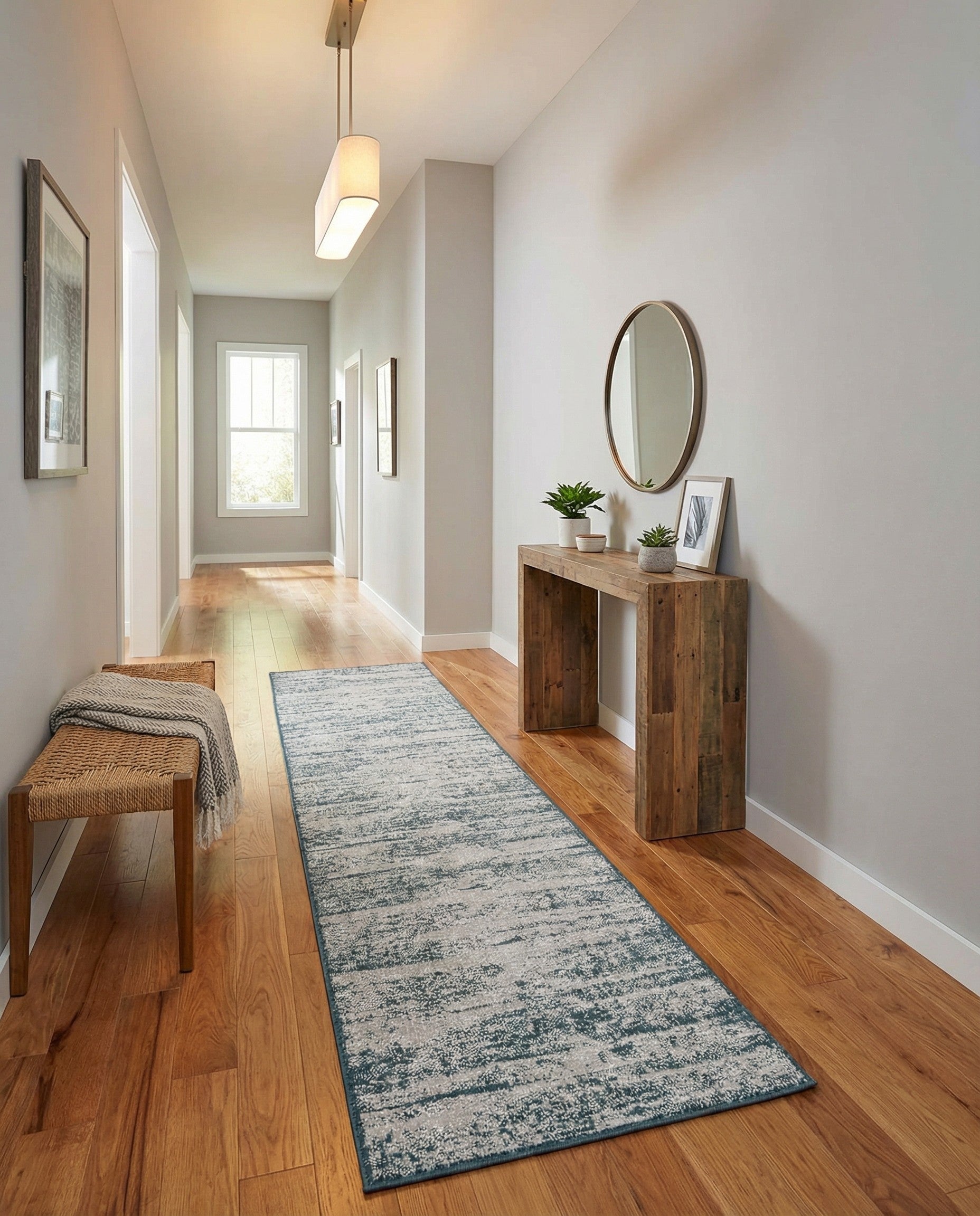  2' 7 x 14'  Washable Modern Indoor / Outdoor Runner Rug