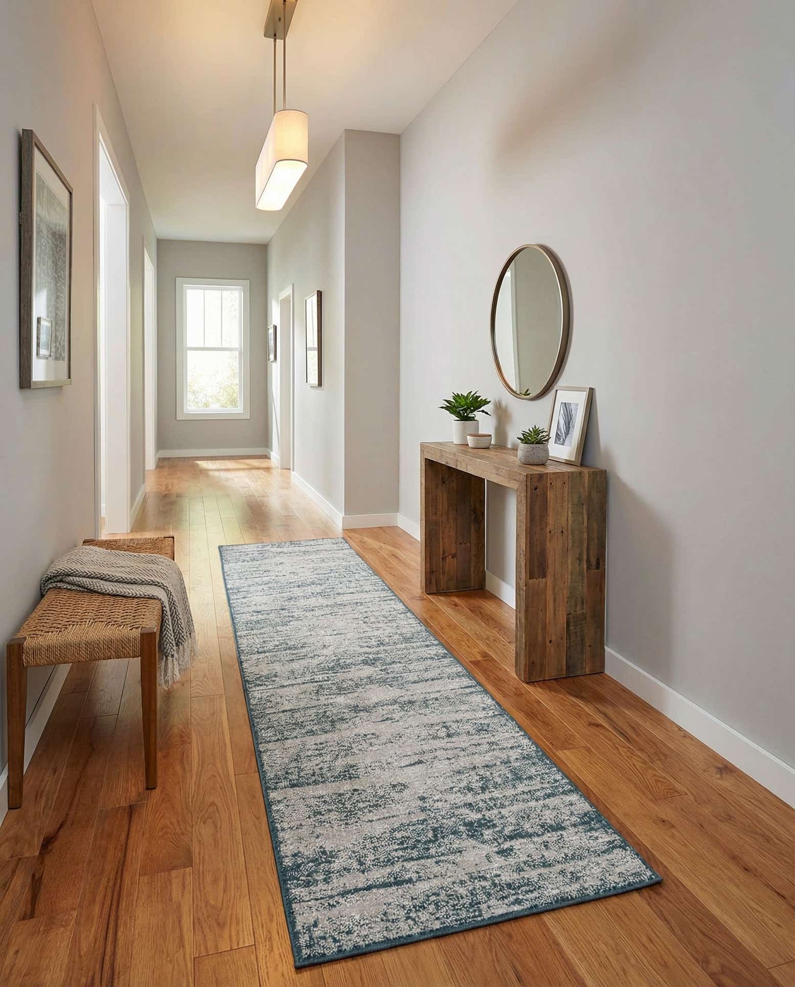 2' 7 x 14' Easy-Clean Modern Indoor / Outdoor Runner Rug
