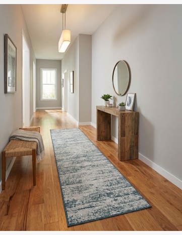 2' 7 x 14' Easy-Clean Modern Indoor / Outdoor Runner Rug