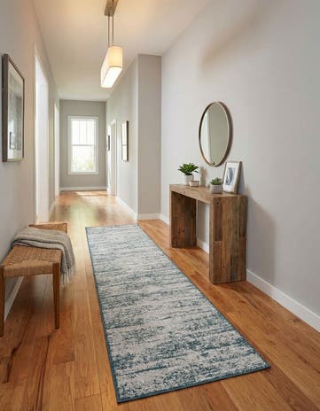 2' 7 x 14' Easy-Clean Modern Indoor / Outdoor Runner Rug