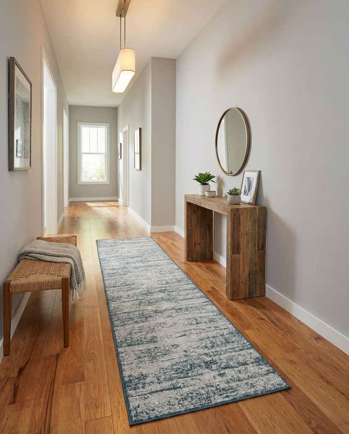 2' 7 x 14' Easy-Clean Modern Indoor / Outdoor Runner Rug