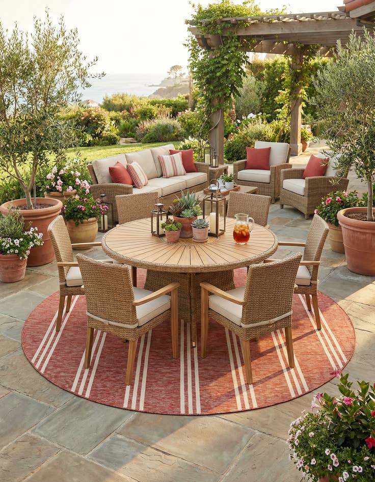 Detail image of  10' 8 x 10' 8  Washable Jill Zarin Anguilla Indoor / Outdoor Round Rug