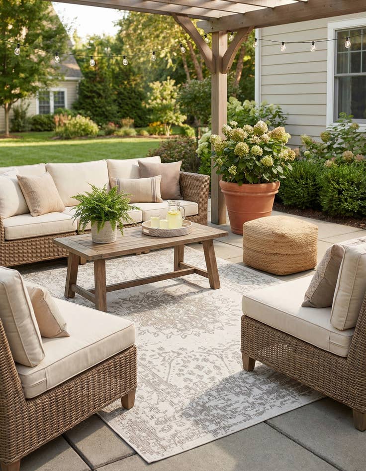 Detail image of 6' x 9' Easy-Clean Traditional Indoor / Outdoor Rug