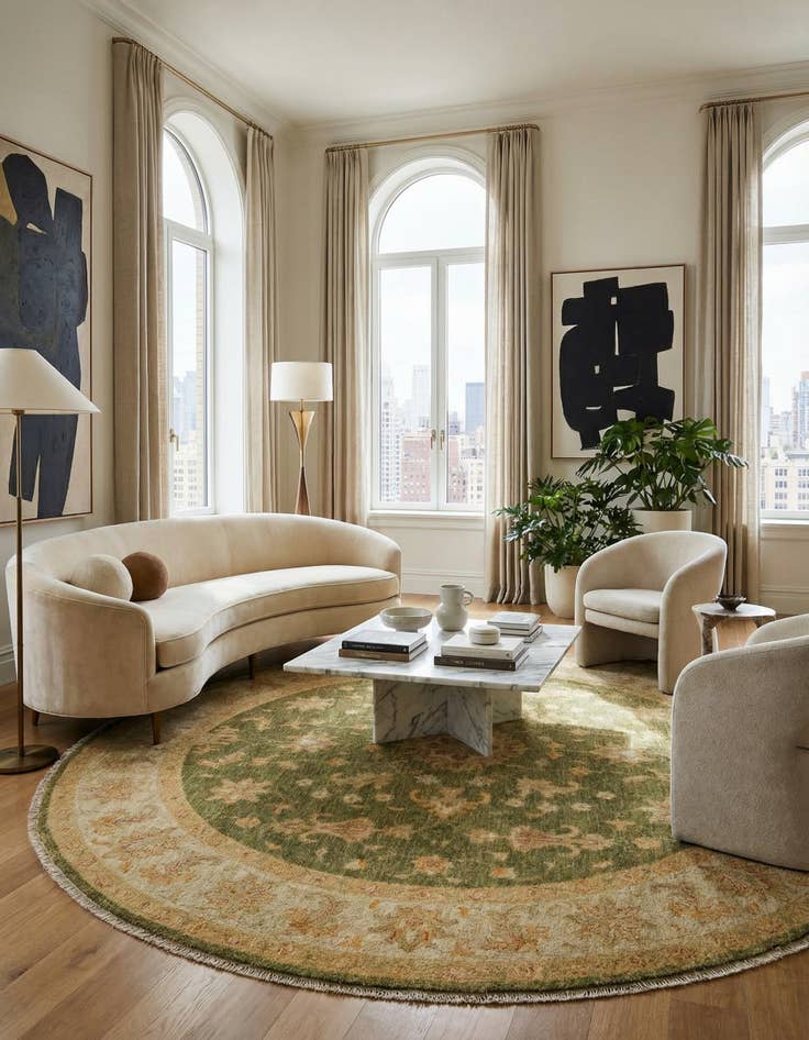 Detail image of 6' 6 x 6' 6 Kaizar Wool Round Rug