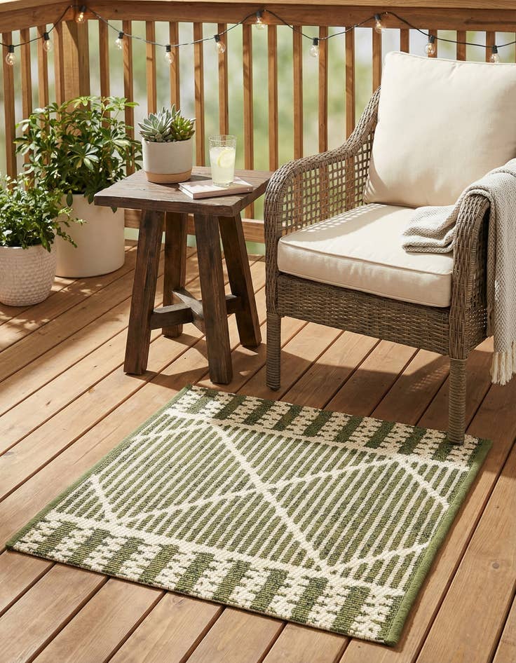 Detail image of 1' 4 x 1' 4  Washable Trellis Indoor / Outdoor Sample Rug