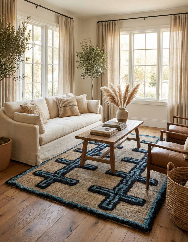 Detail image of 4' 10 x 7' 1  Hand Knotted Darya Wool Rug