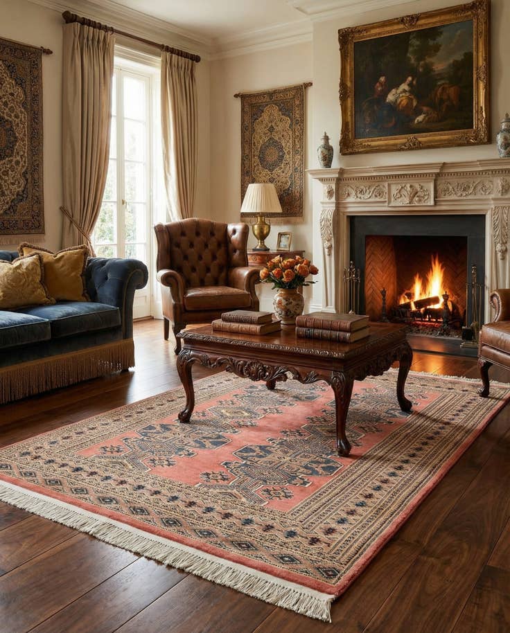 Detail image of 4' 3 x 6' 2 Hand Knotted Bokhara Oriental Rug