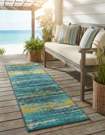2' x 6' Easy-Clean Coastal Indoor / Outdoor Runner Rug