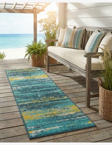 2' x 6' Easy-Clean Coastal Indoor / Outdoor Runner Rug