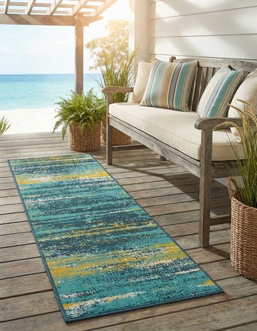 2' x 6' Easy-Clean Coastal Indoor / Outdoor Runner Rug