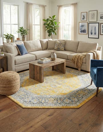 Yellow Havana Octagon Rug