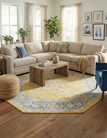 Yellow Havana Octagon Rug