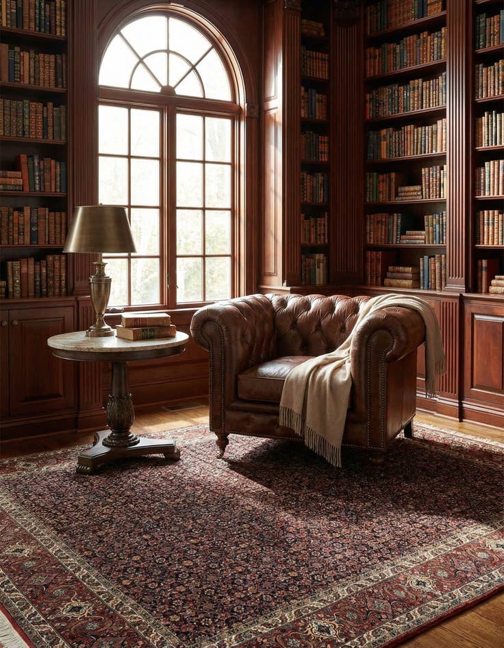 Detail image of  6' 9 x 9' 10  Hand Knotted Bidjar Persian Wool Rug