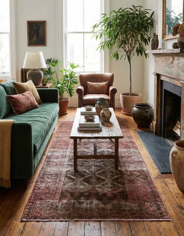 3' 4 x 6' 10 Hand Knotted Ultra Vintage Persian Wool Runner Rug