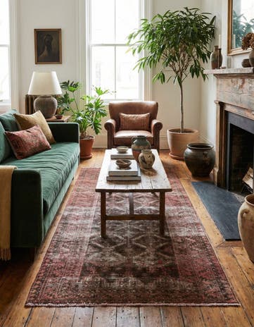 3' 4 x 6' 10 Hand Knotted Ultra Vintage Persian Wool Runner Rug