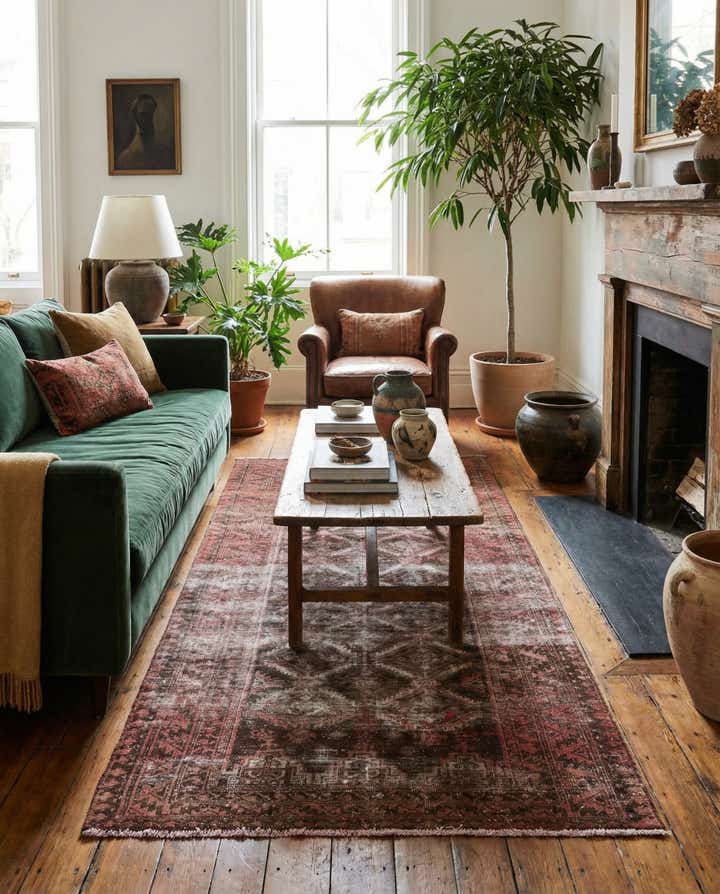 3' 4 x 6' 10 Hand Knotted Ultra Vintage Persian Wool Runner Rug