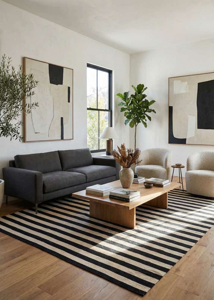 7' x 9' 8 Hand Woven Kilim Modern Wool Rug