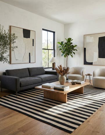 7' x 9' 8 Hand Woven Kilim Modern Wool Rug