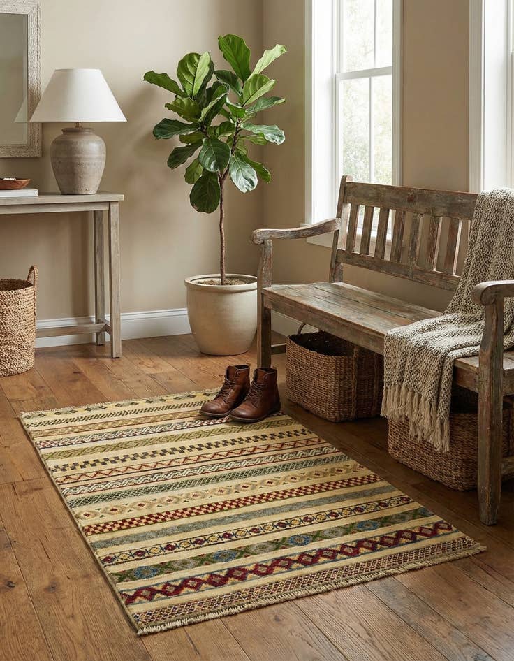 Detail image of 2' 6 x 4' 2  Hand Knotted Modern Ziegler Rug