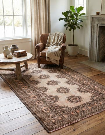 3' 5 x 5' 9 Hand Knotted Ultra Vintage Persian Wool Rug
