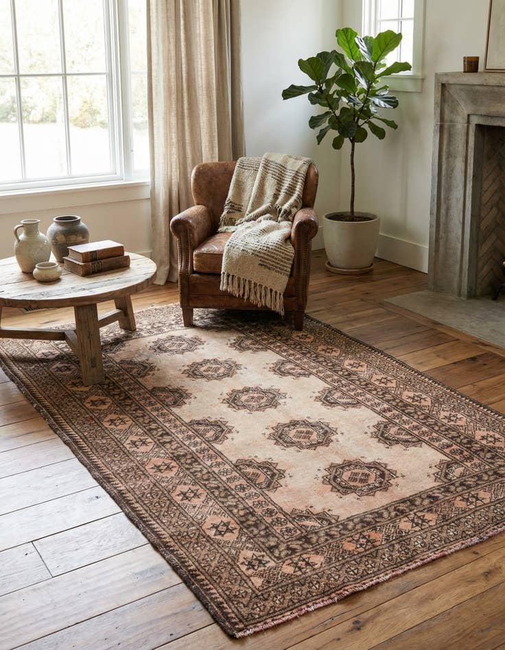 Detail image of  3' 5 x 5' 9  Hand Knotted Ultra Vintage Persian Wool Rug